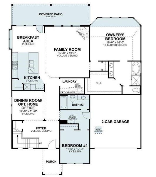 2D floor plan layout of this home in Lilyana, Celina, TX (Image 2).