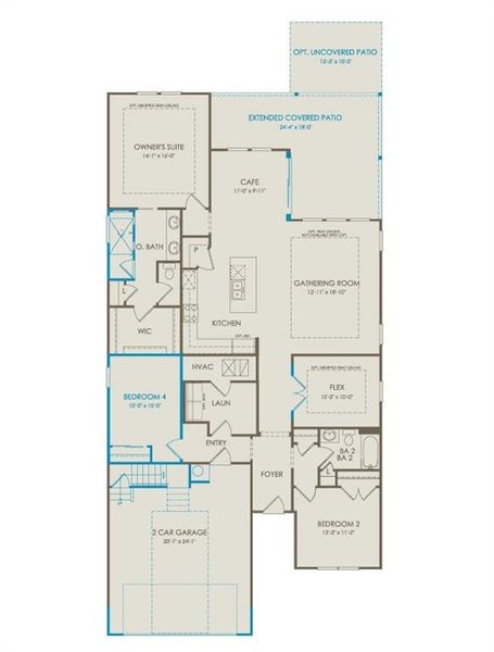 2D floor plan layout of this home in Sun City Peachtree, Griffin, GA (Image 3).