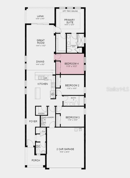 Structural options include: bedroom 4, 8' interior doors, and floor outlet.