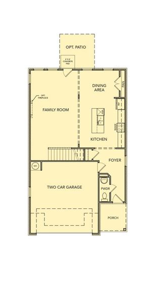 2D floor plan layout for the Bayberry - Single Family by Kerley Family Homes in The View at Groover’s Lake, Lithia Springs, GA (Image 3).