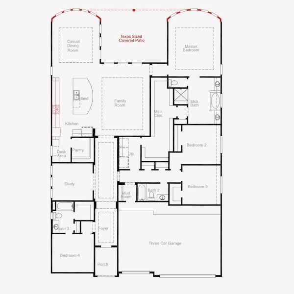 2D floor plan layout of this home in Valencia, Manvel, TX (Image 3).
