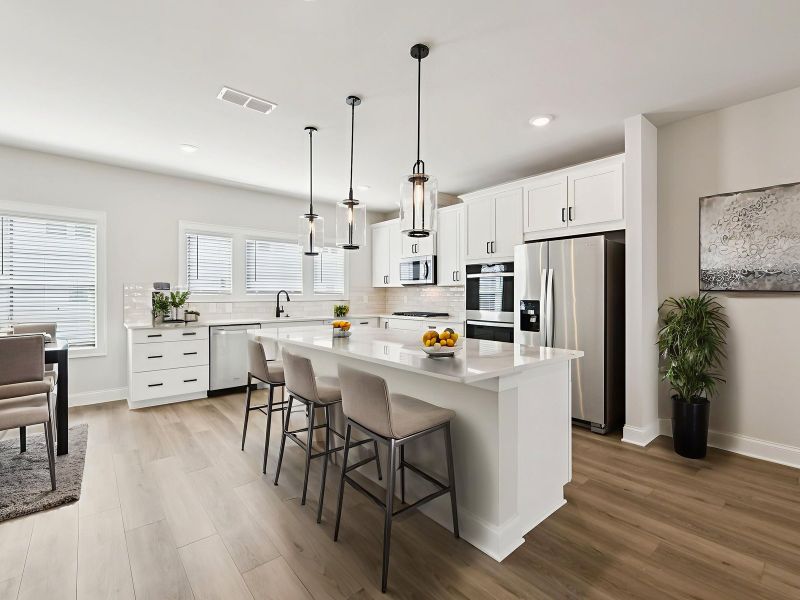 The Leighton floorplan with the Upscale Rustic Linen interior package.