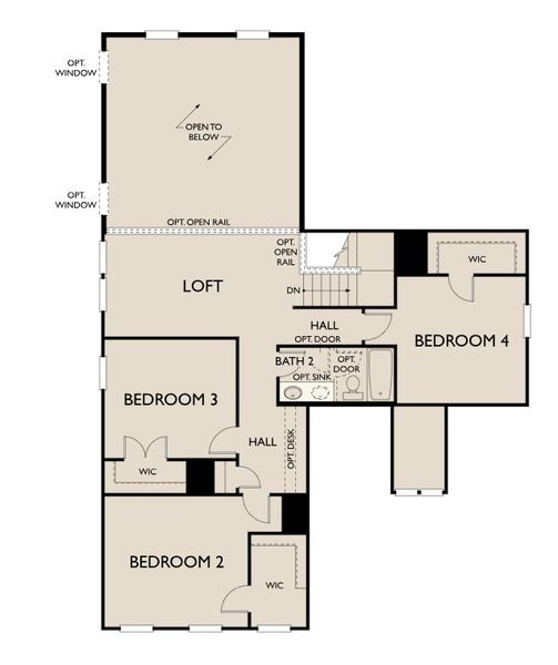 2D floor plan layout for the Harrison by Ashton Woods in Tea Farm: Presidents Series, Ravenel, SC (Image 5).