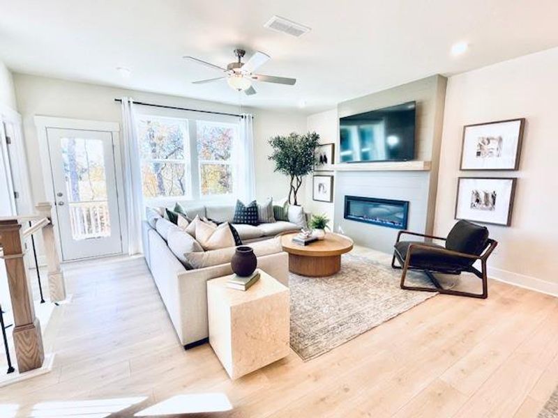 Furnished interior view inside a new home in Towne Village at Suwanee Dam, Sugar Hill (Image 14).