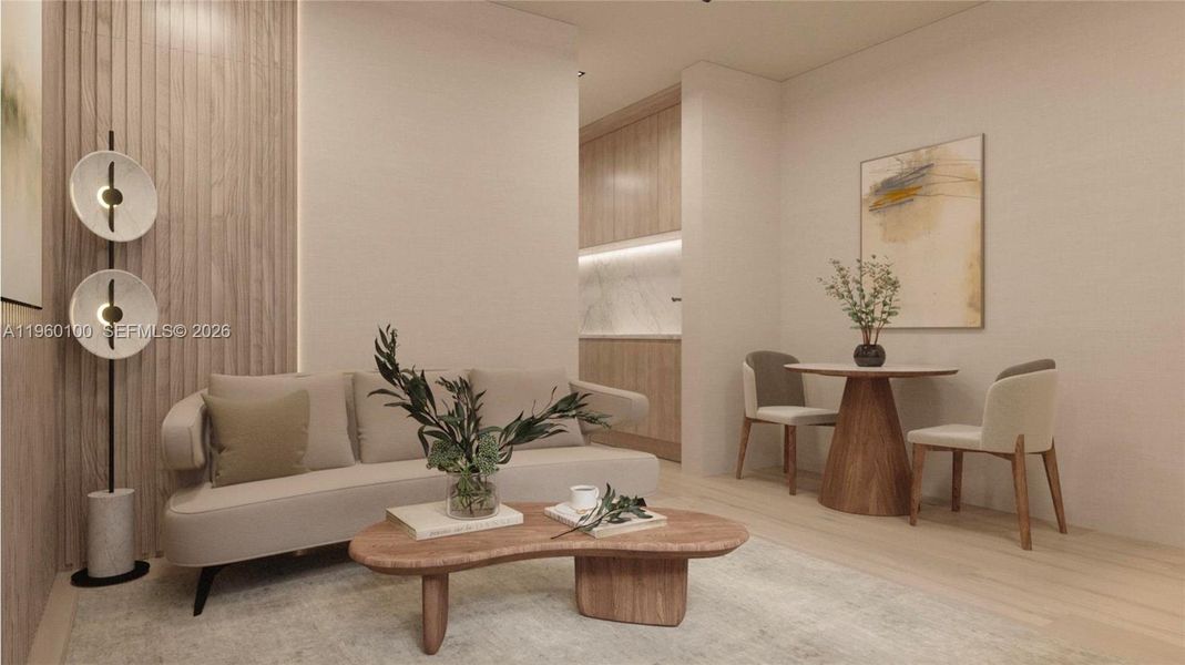 Furnished interior view inside a new home in , Miami Beach (Image 11).