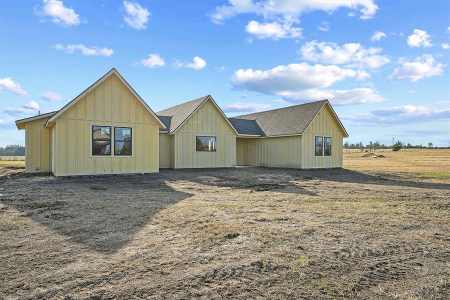 Home will be painted with modern colors, enhanced with a cedar eyebrow accent over the center window and cedar shutters on the outside windows introducing warmth and character to the homes facade. Home will be painted with modern colors, enhanced with a cedar eyebrow accent over the center window and cedar shutters on the outside windows introducing warmth and character to the homes facade.