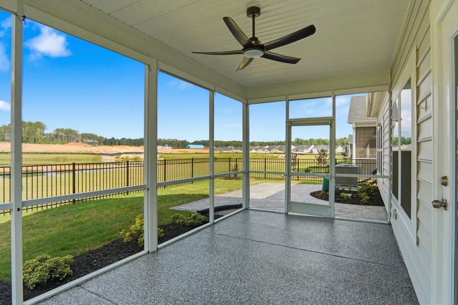 Exterior details and patio area of a home in Horizons at Summers Corner | 55+, Summerville (Image 33).