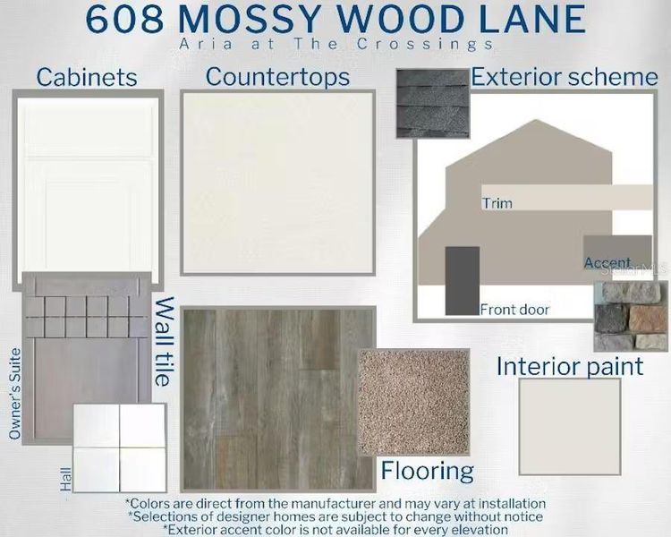 Sample of building materials used in homes in The Crossings - Bungalows, St. Cloud (Image 4).