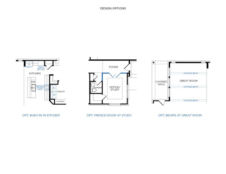 2D floor plan layout for the Monterey by Tricoast Homes in Canterra Creek  60', Iowa Colony, TX (Image 5).