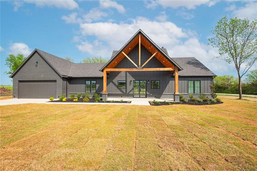 Front exterior of a new home in , Celeste, TX, highlighting curb appeal (Image 23).