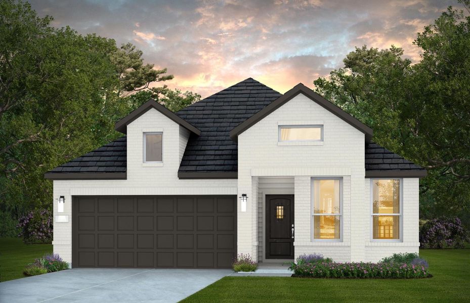 Representative exterior photo of a completed home built from the Fox Hollow by Pulte Homes in Montgomery Bend, Montgomery, TX (Image 17). Representative exterior photo of a completed home built from the Fox Hollow by Pulte Homes in Montgomery Bend, Montgomery, TX (Image 17).