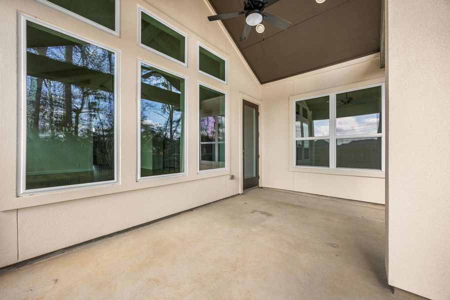 Exterior details and patio area of a home in Audubon 60’s, Magnolia (Image 22).