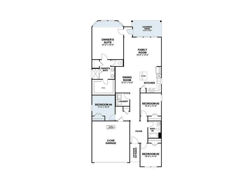 2D floor plan layout of this home in Heritage, Dripping Springs, TX (Image 3).