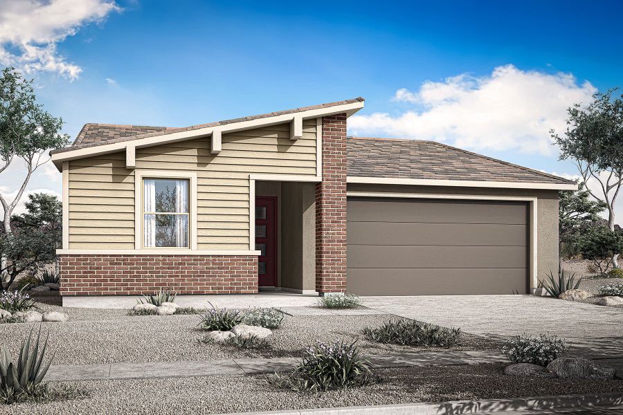 Representative exterior photo of a completed home built from the Ginger by Mattamy Homes in Empire Pointe, Queen Creek, AZ (Image 21). Representative exterior photo of a completed home built from the Ginger by Mattamy Homes in Empire Pointe, Queen Creek, AZ (Image 21).