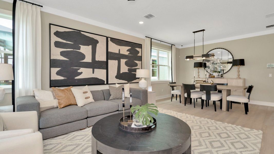 The Living Room and Dining Room