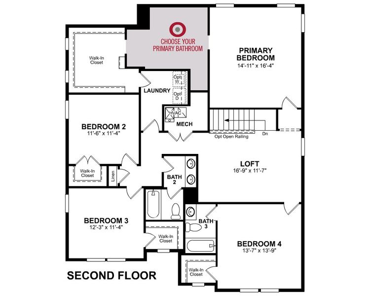 2D floor plan layout of this home in The Paddocks at Doc Hughes, Buford, GA (Image 4).