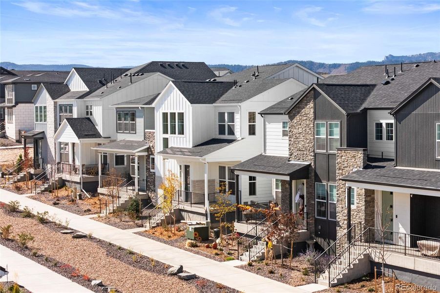 Exterior details and patio area of a home in Duet at Sterling Ranch, Littleton (Image 3).