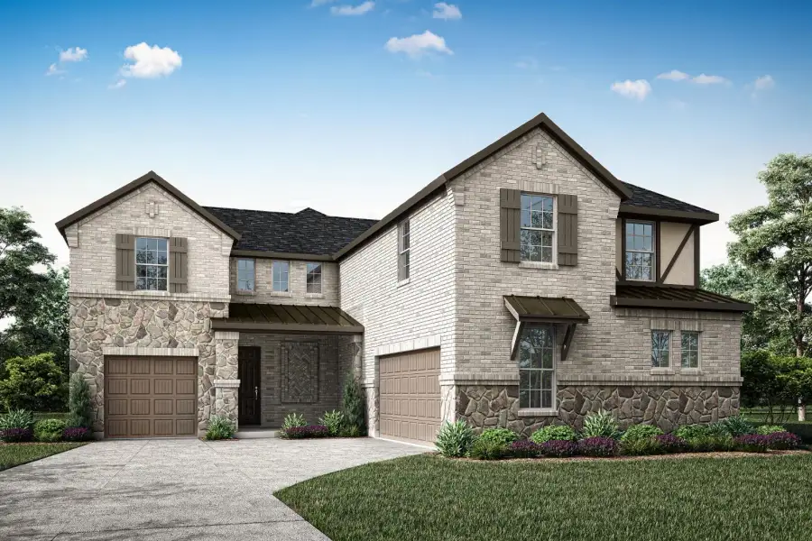 Front exterior of a new home in Somerset Park, Rockwall, TX, highlighting curb appeal (Image 1). Front exterior of a new home in Somerset Park, Rockwall, TX, highlighting curb appeal (Image 1).