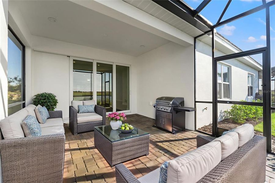 Exterior details and patio area of a home in Palm Grove, Lakewood Ranch (Image 4). Exterior details and patio area of a home in Palm Grove, Lakewood Ranch (Image 4).