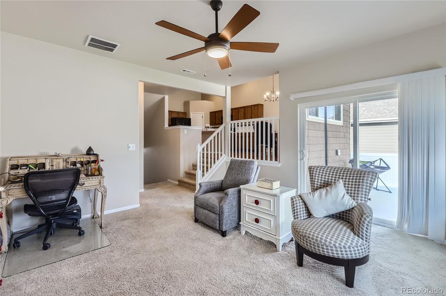 Living Room with Patio Access