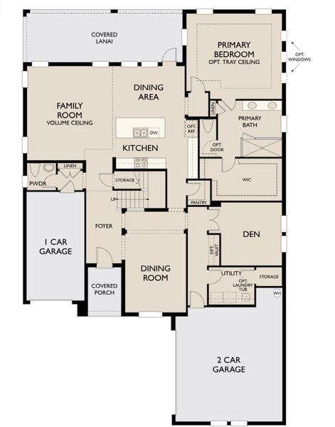 2D floor plan layout for the Amelia by Ashton Woods in Oakfield Trails Signature, Parrish, FL (Image 4).