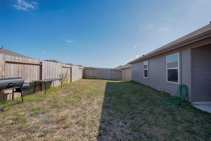 Another view of the great space in the backyard. Another view of the great space in the backyard.
