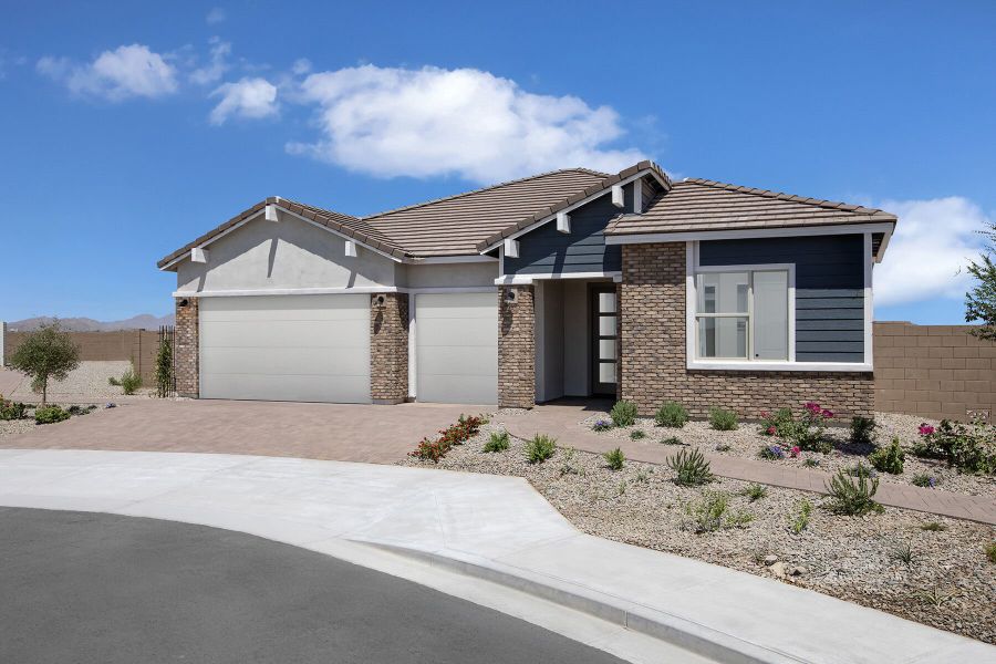 Representative exterior photo of a completed home built from the Garnet by Mattamy Homes in Rosewood Heights, San Tan Valley, AZ (Image 24). Representative exterior photo of a completed home built from the Garnet by Mattamy Homes in Rosewood Heights, San Tan Valley, AZ (Image 24).