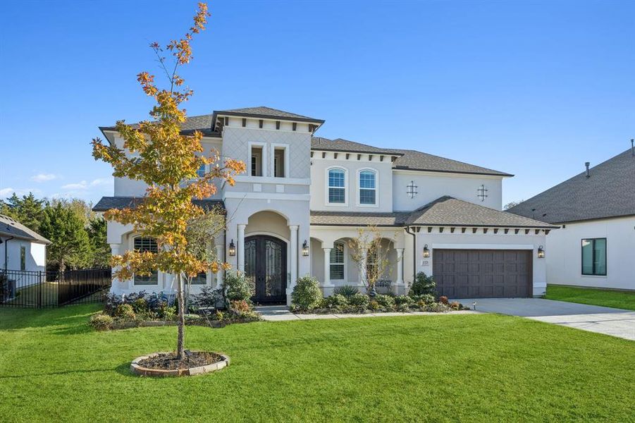 Front exterior of a new home in , Shady Shores, TX, highlighting curb appeal (Image 21). Front exterior of a new home in , Shady Shores, TX, highlighting curb appeal (Image 21).