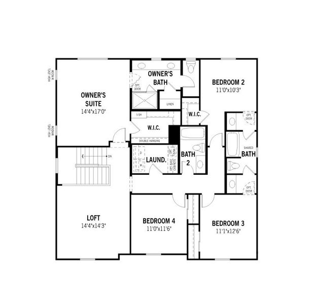 2D floor plan layout for the Pacific by Mattamy Homes in White Tank Vistas, Waddell, AZ (Image 3).