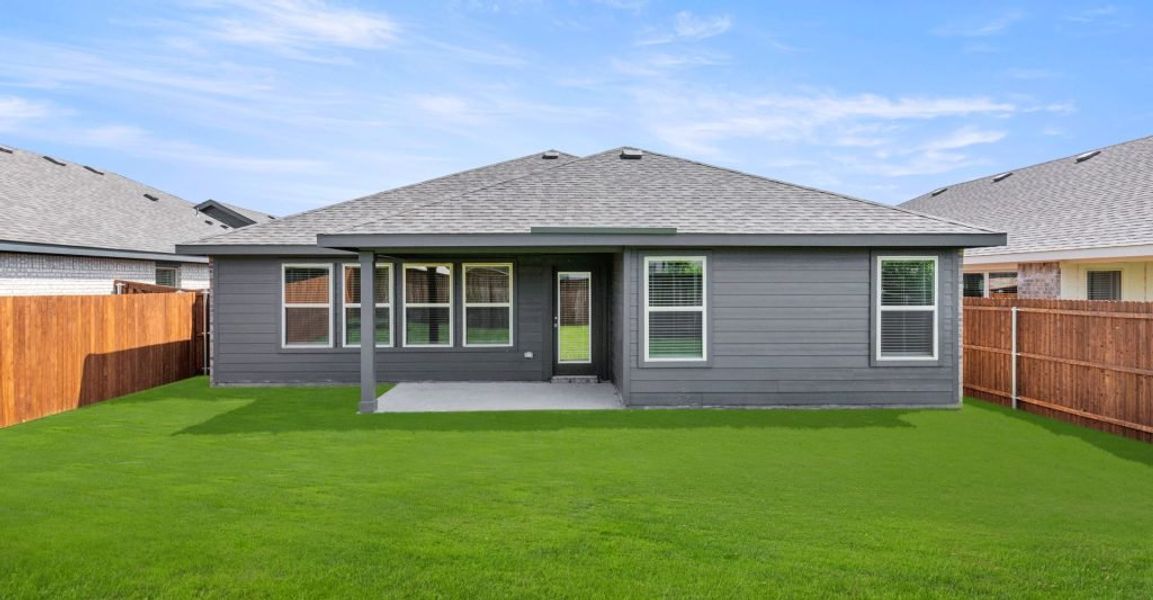 Representative exterior photo of a completed home built from the Austin by Impression Homes in Myrtle Creek, Waxahachie, TX (Image 5). Representative exterior photo of a completed home built from the Austin by Impression Homes in Myrtle Creek, Waxahachie, TX (Image 5).