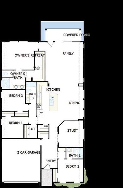 2D floor plan layout of this home in Sandbrock Ranch, Aubrey, TX (Image 3). 2D floor plan layout of this home in Sandbrock Ranch, Aubrey, TX (Image 3).