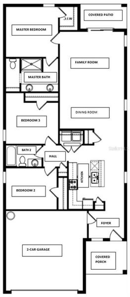 2D floor plan layout of this home in The Crossing at Palm River, Tampa, FL (Image 4). 2D floor plan layout of this home in The Crossing at Palm River, Tampa, FL (Image 4).