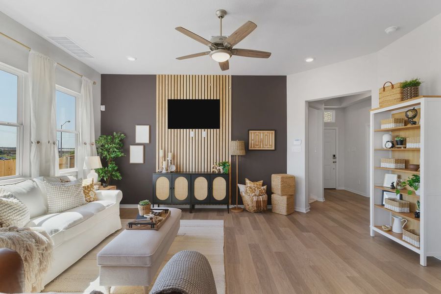 Representative furnished interior of a home built from the Wilshire by Chesmar Homes in Stream Waters, Buda (Image 10).