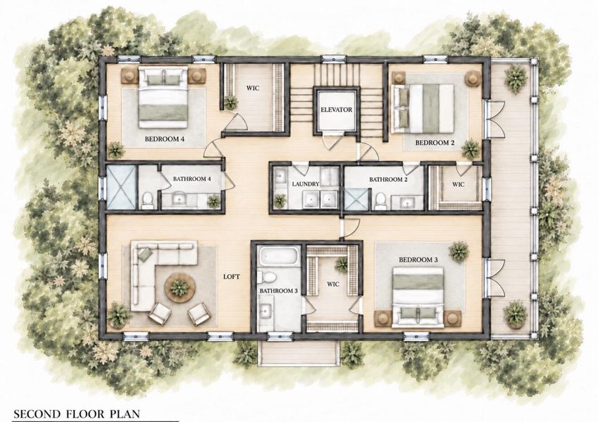2D floor plan layout of this home in , Folly Beach, SC (Image 4).