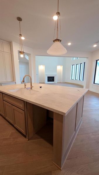 Another view of the kitchen island. Another view of the kitchen island.