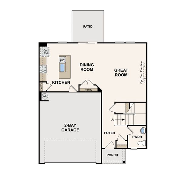 2D floor plan layout for the Chastain by Century Communities in Canebrake at Hickory Hills, Old Hickory, TN (Image 3).