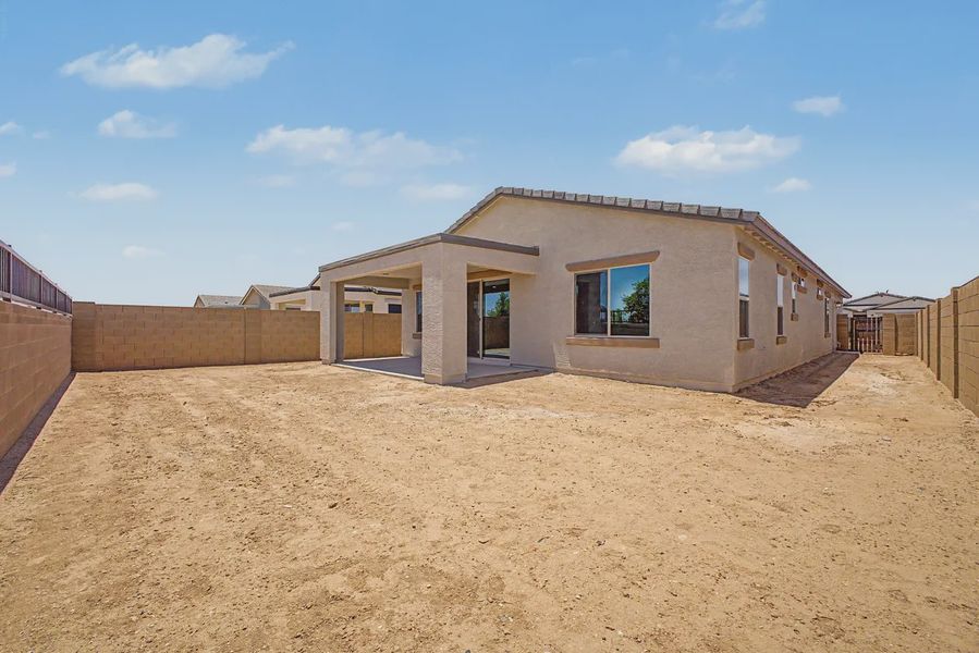 Exterior details and patio area of a home in Avanti at Granite Vista, Waddell (Image 22).
