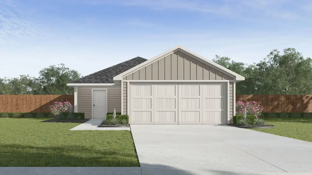 Front exterior of a new home in Cornerstone, Rockdale, TX, highlighting curb appeal (Image 1). Front exterior of a new home in Cornerstone, Rockdale, TX, highlighting curb appeal (Image 1).