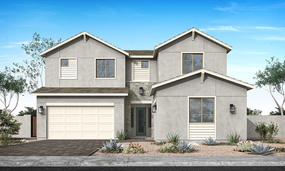 Representative exterior photo of a completed home built from the Ventana Plan 4507 by Tri Pointe Homes in Soleo, San Tan Valley, AZ (Image 20).