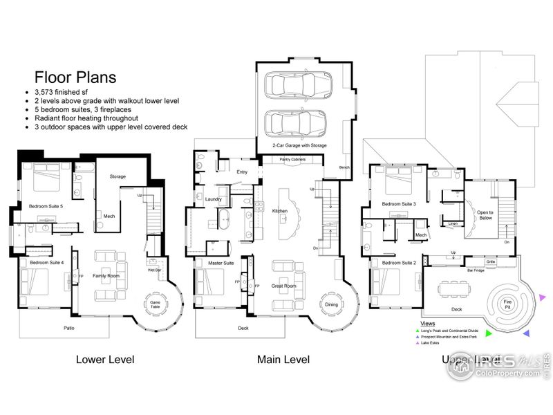 3 levels of thoughtfully designed living space.