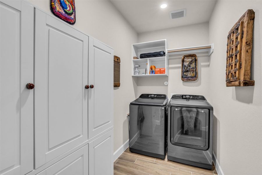 A generous utility room offers plenty of space for added storage. A generous utility room offers plenty of space for added storage.