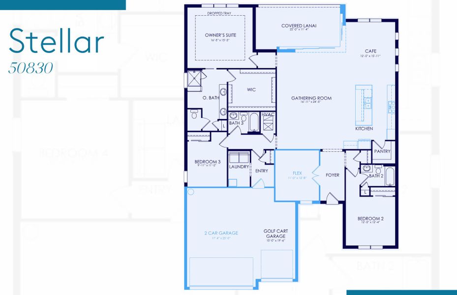 2D floor plan layout of this home in TerraWalk at Babcock Ranch, Alva, FL (Image 3).
