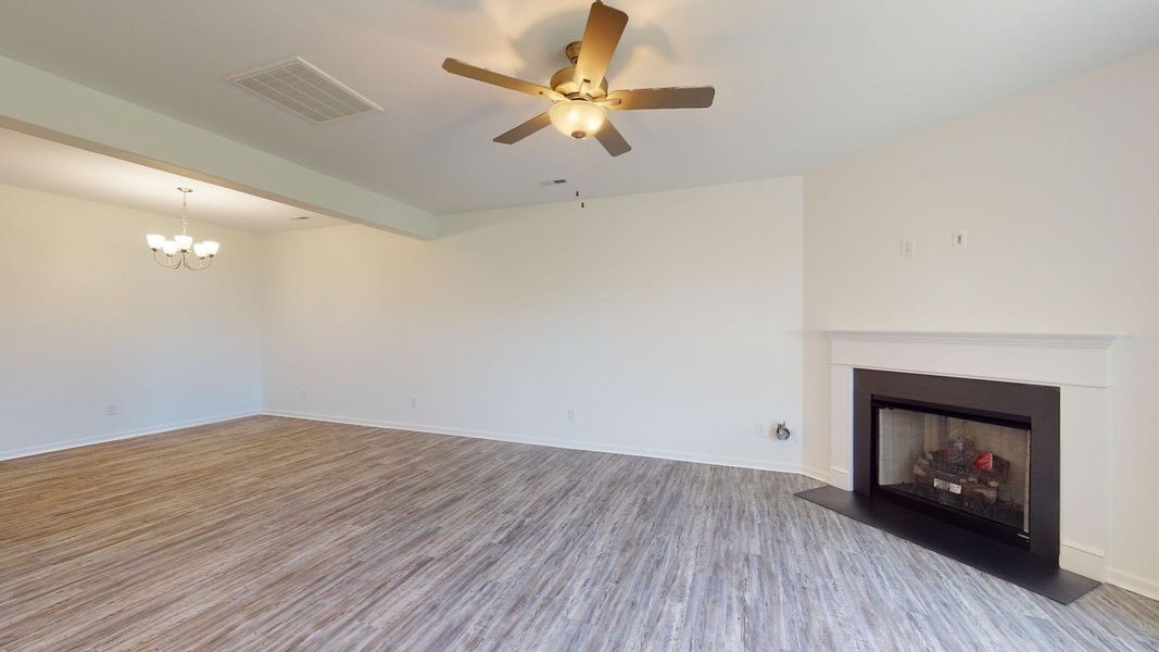Representative unfurnished interior of a home built from the Yorkshire A by JC Jackson Homes,LLC in Heritage Pointe, Newport (Image 22).