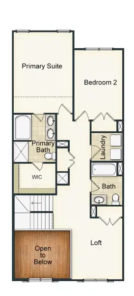 2D floor plan layout for the Cayman by Keystone Homes NC in Weybridge, Burlington, NC (Image 3).