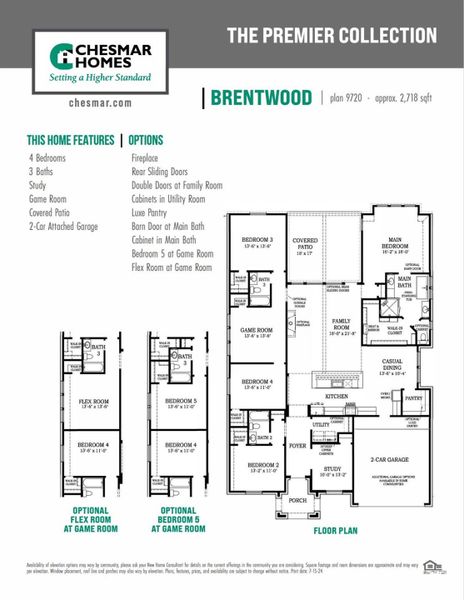 2D floor plan layout of this home in Brookewater, Rosenberg, TX (Image 5).