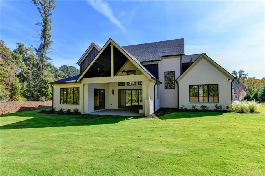 Front exterior of a new home in Lyndon Creek, Milton, GA, highlighting curb appeal (Image 36).