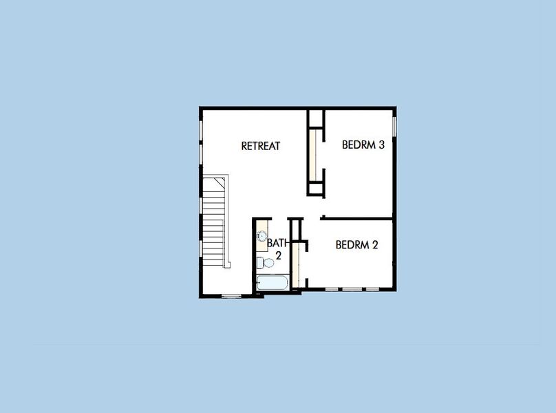 2D floor plan layout for the The Kingsland by David Weekley Homes in Sienna 40' Homesites, Missouri City, TX (Image 4).