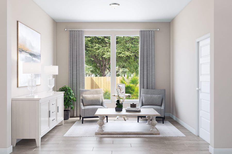Representative furnished interior of a home built from the Goldeneye by Tri Pointe Homes in Pecan Ridge, Fulshear (Image 7).