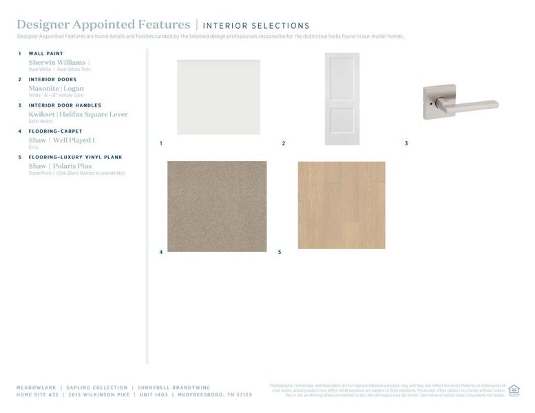Sample of building materials used in homes in Meadowlark, Murfreesboro (Image 7).