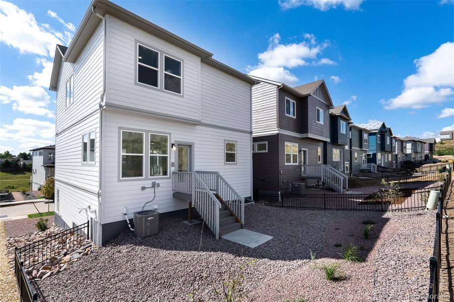 Exterior details and patio area of a home in Trailside at Cottonwood Creek, Colorado Springs (Image 18). Exterior details and patio area of a home in Trailside at Cottonwood Creek, Colorado Springs (Image 18).